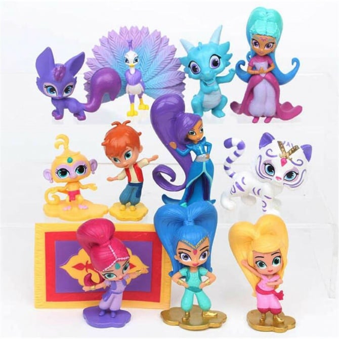 12 in 1 shimmer and shine Little Sisters desire Wizard Figures Cake Topper