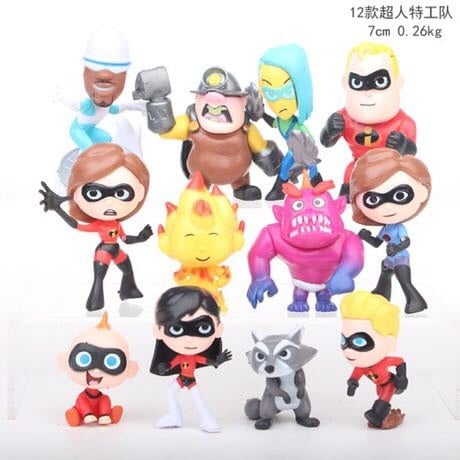 12 in 1 The Incredibles Figures Incredibles Toy Cake topper