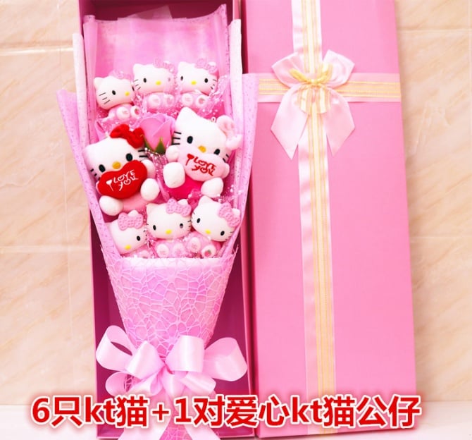8pcs hello kitty WITH 1pc soap flower and gift box D2